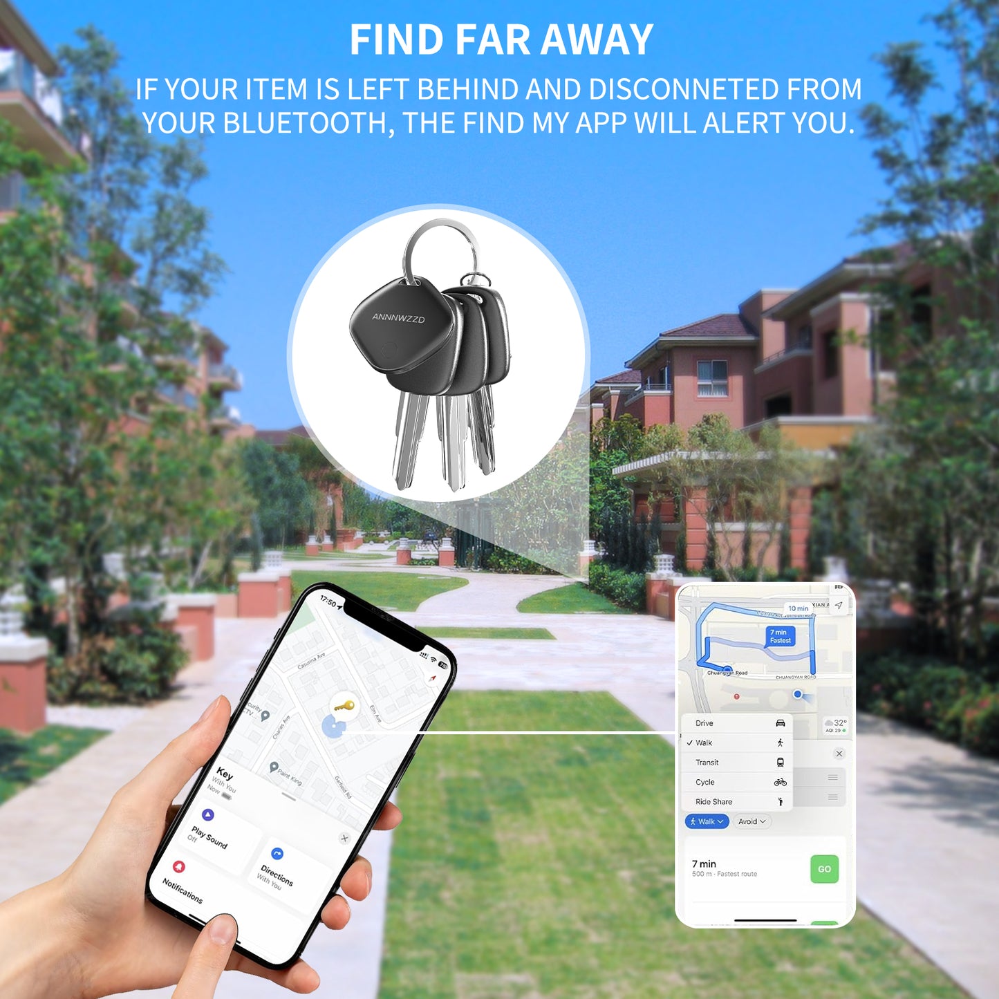 ANNNWZZD AirTags 2 Pack with Apple Find My (iOS Only) Track Your Keys, Luggage, Backpack